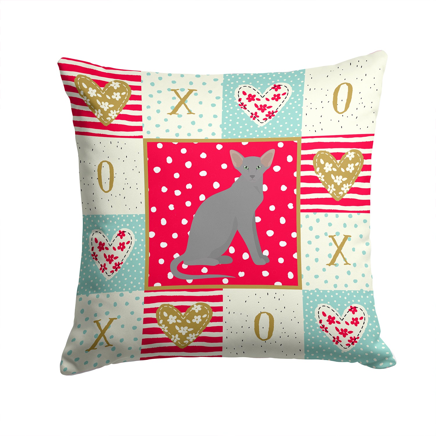 Oriental Shorthair Cat Love Fabric Decorative Pillow CK5777PW1414 - the-store.com