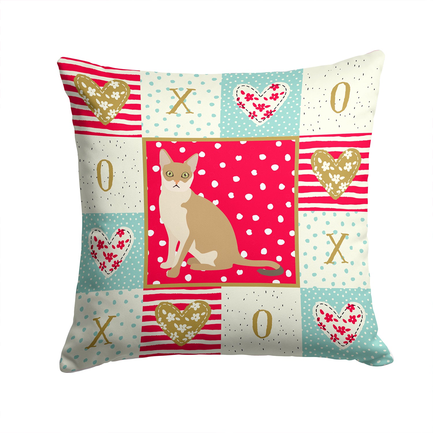 Singapura Cat Love Fabric Decorative Pillow CK5789PW1414 - the-store.com