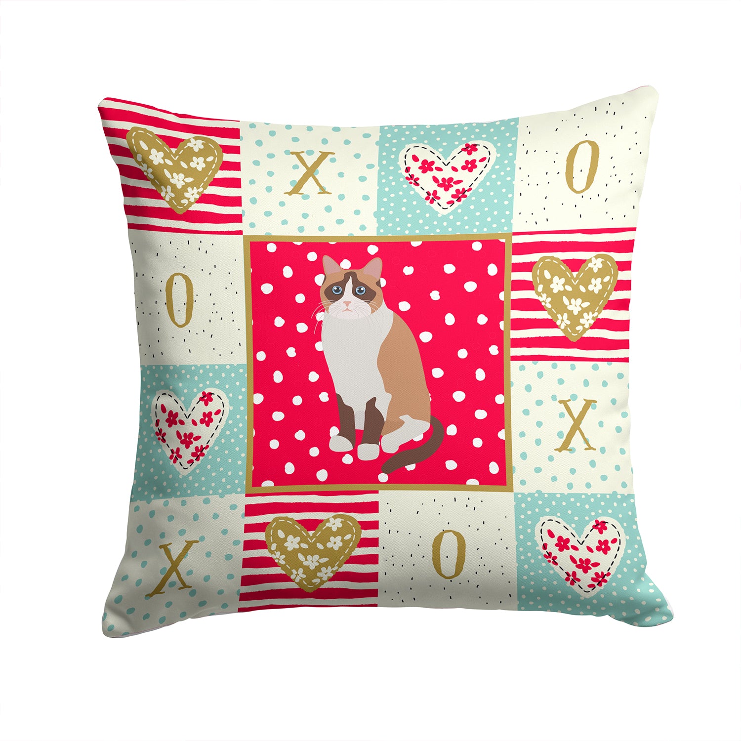 Snowshoe Cat Love Fabric Decorative Pillow CK5791PW1414 - the-store.com