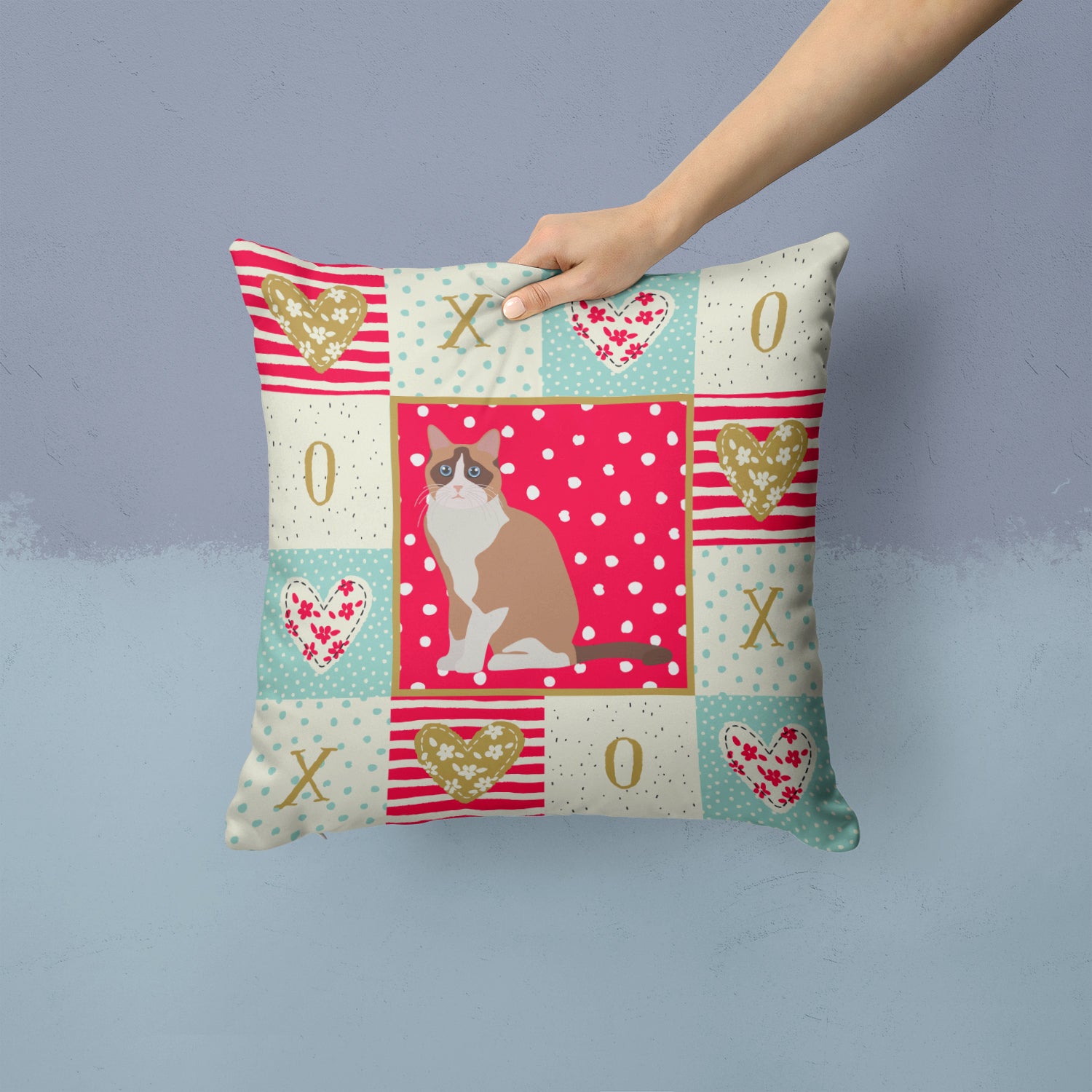 Snowshoe #2 Cat Love Fabric Decorative Pillow CK5792PW1414 - the-store.com