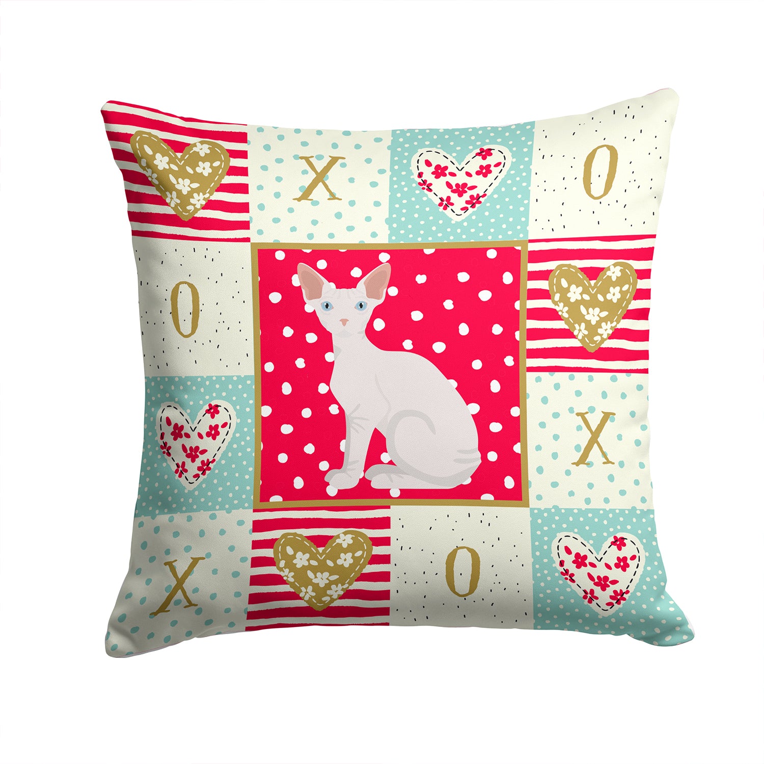 Sphynx Cat Love Fabric Decorative Pillow CK5794PW1414 - the-store.com