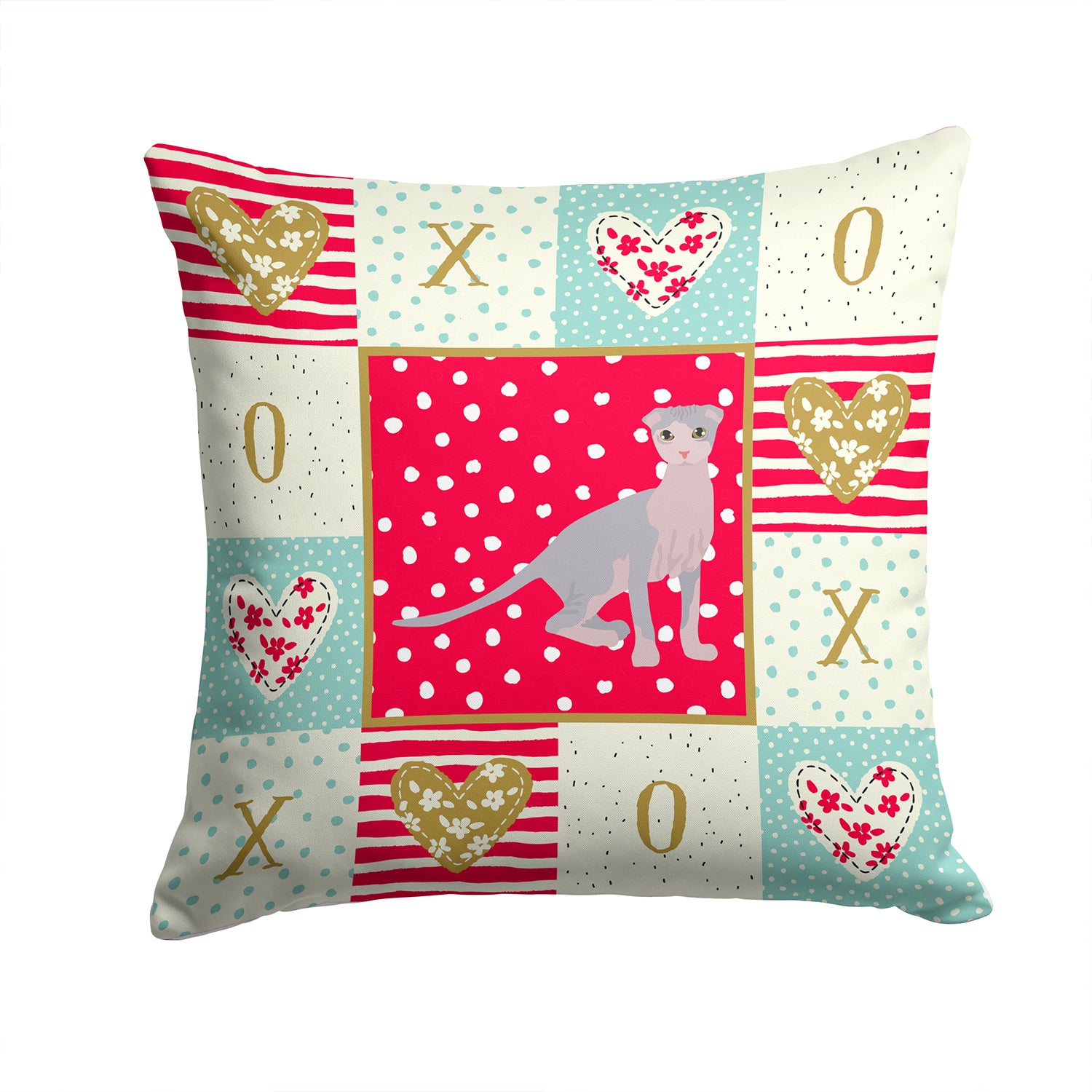 Ukrainian Levkoy Cat Love Fabric Decorative Pillow CK5803PW1414 - the-store.com