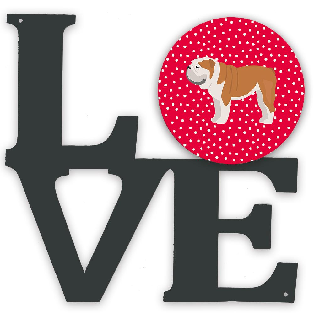 English Bulldog #1 Love Metal Wall Artwork LOVE CK5830WALV by Caroline&#39;s Treasures