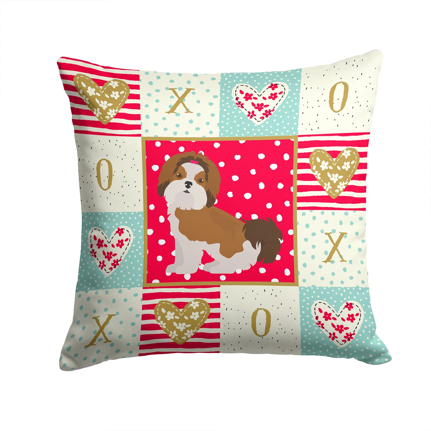 Imperial Shih Tzu Puppy Cut Love Fabric Decorative Pillow CK5844PW1414 - the-store.com