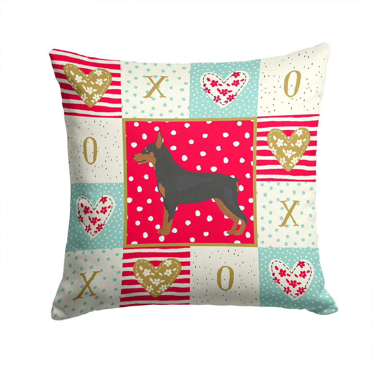 Miniature Pinscher Love Fabric Decorative Pillow CK5867PW1414 - the-store.com