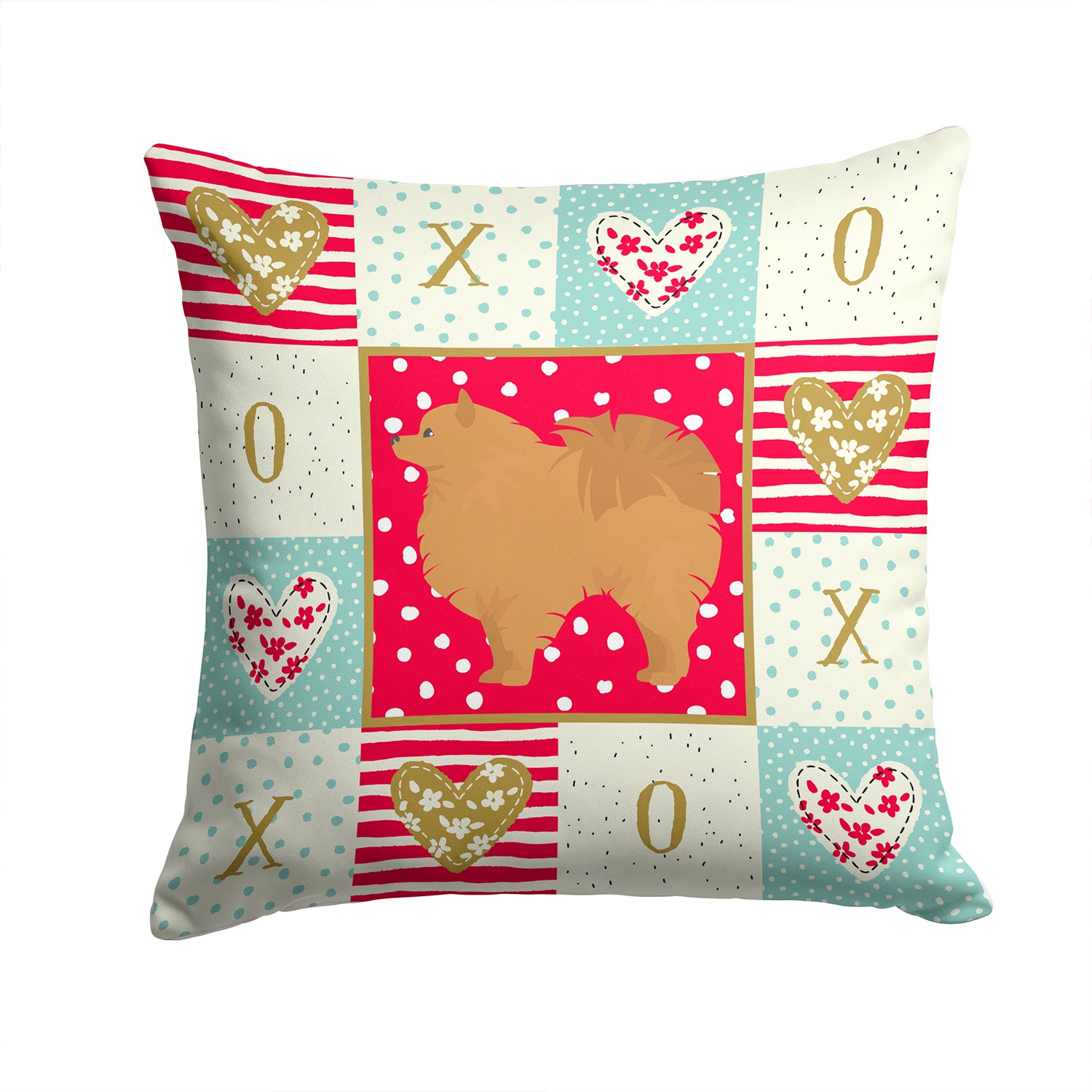 Pomeranian #1 Love Fabric Decorative Pillow CK5877PW1414 - the-store.com