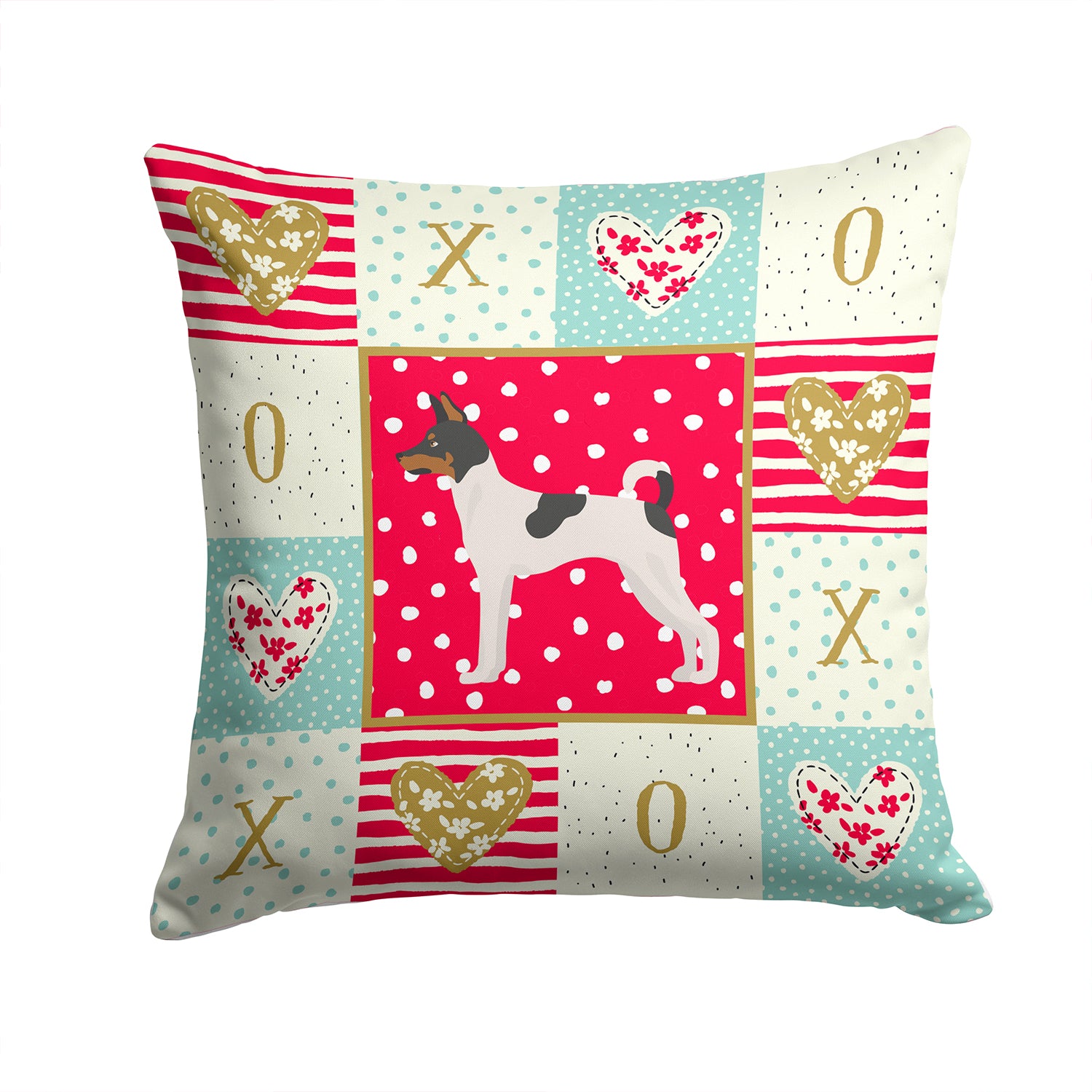 Toy Fox Terrier Love Fabric Decorative Pillow CK5899PW1414 - the-store.com