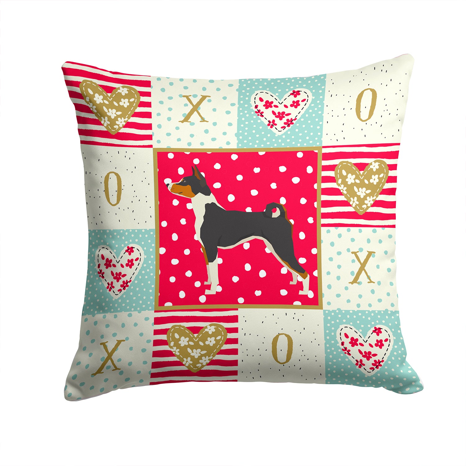 Basenji Love Fabric Decorative Pillow CK5907PW1414 - the-store.com