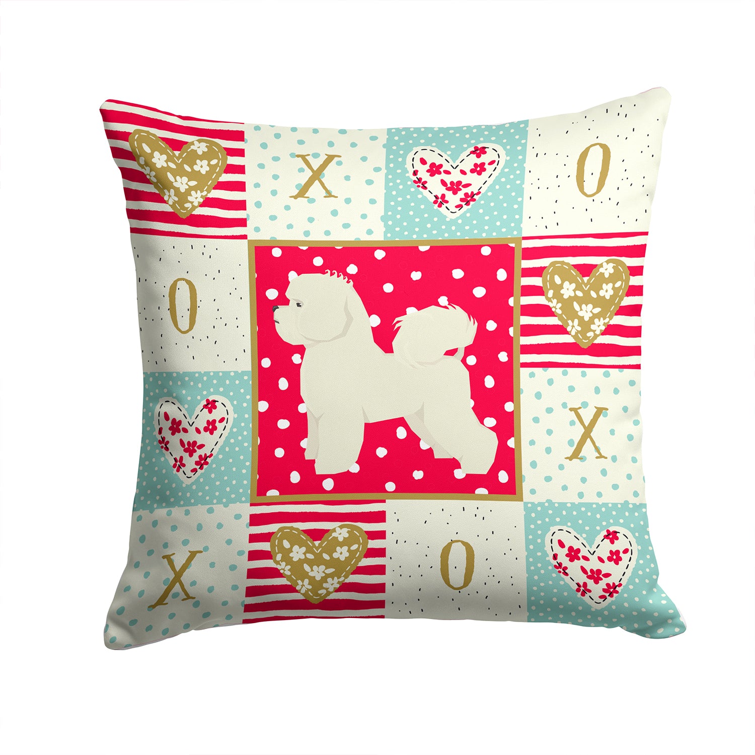 Bichon Frise Love Fabric Decorative Pillow CK5911PW1414 - the-store.com