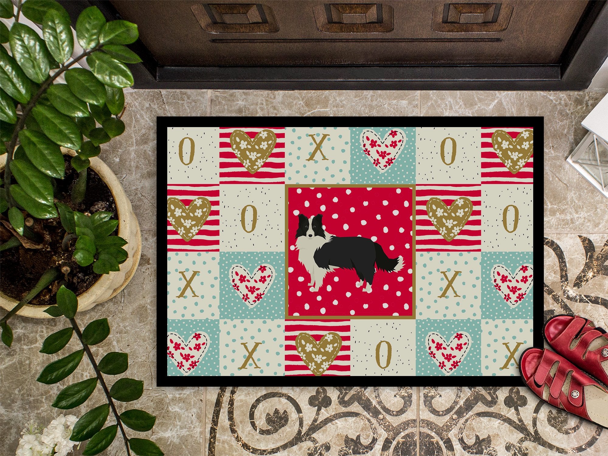 Border Collie Love Indoor or Outdoor Mat 24x36 CK5912JMAT by Caroline's Treasures