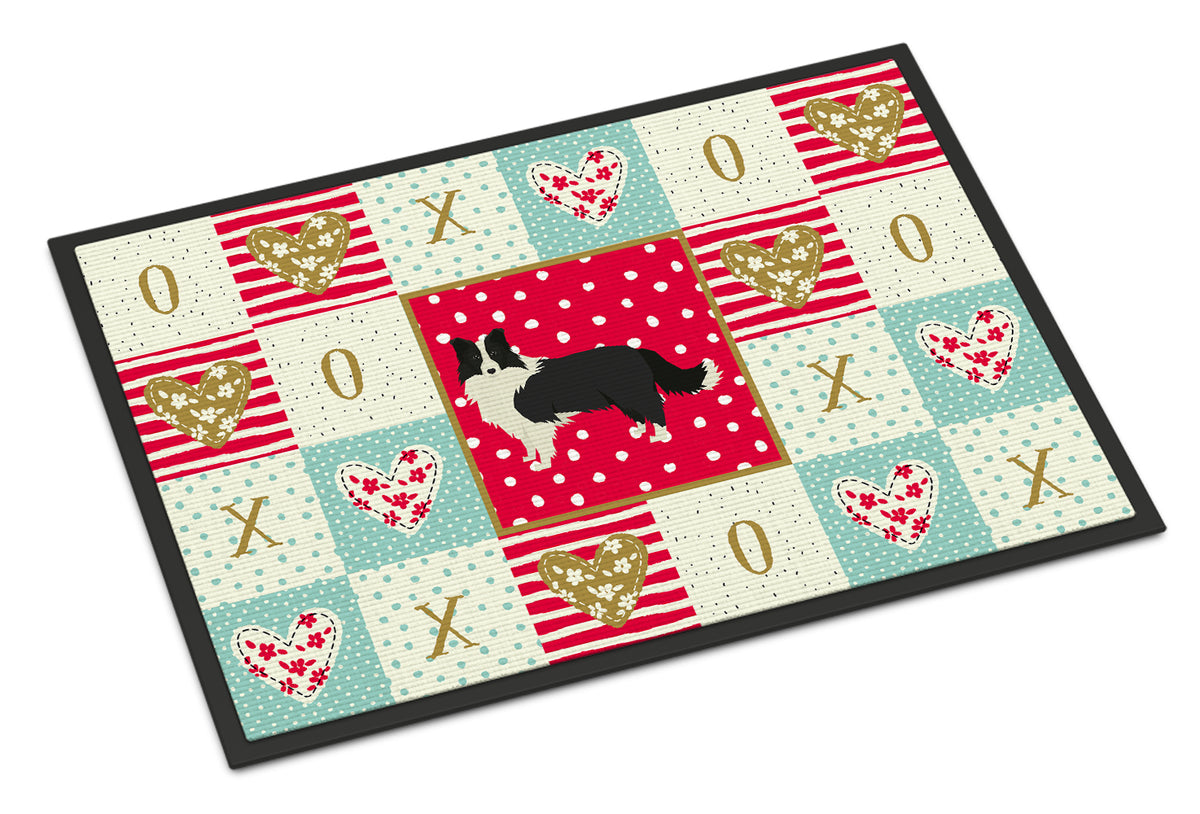 Border Collie Love Indoor or Outdoor Mat 18x27 CK5912MAT - the-store.com