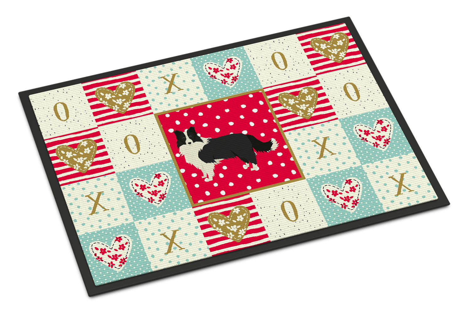 Border Collie Love Indoor or Outdoor Mat 18x27 CK5912MAT - the-store.com