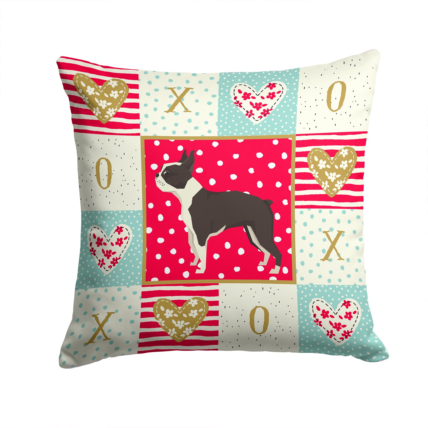 Boston Terrier Love Fabric Decorative Pillow CK5915PW1414 - the-store.com