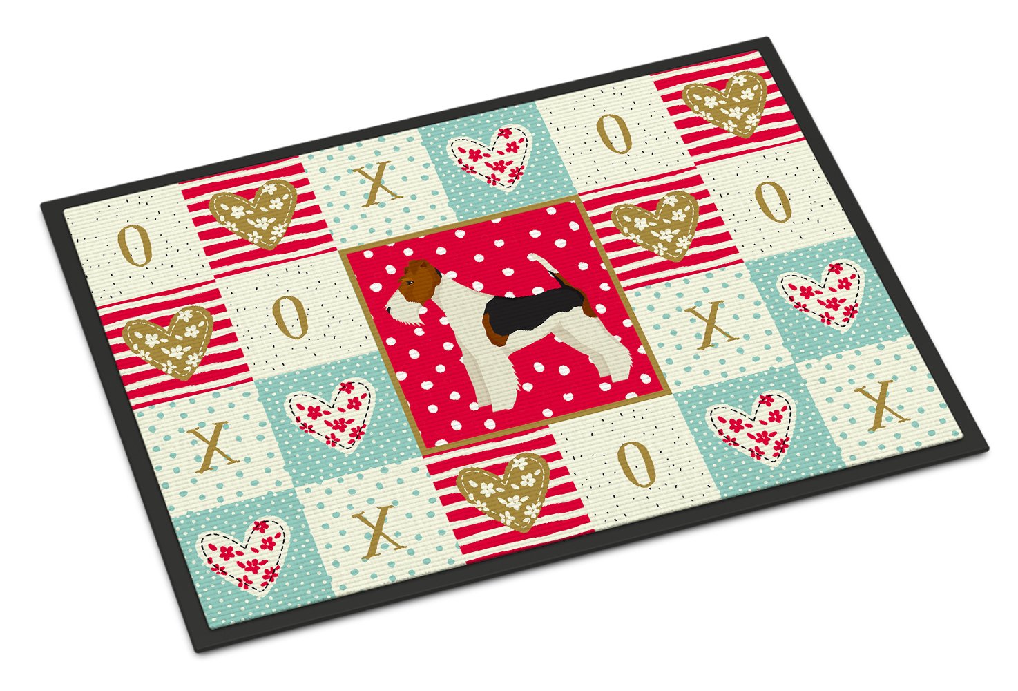 Fox Terrier Love Indoor or Outdoor Mat 24x36 CK5928JMAT by Caroline's Treasures