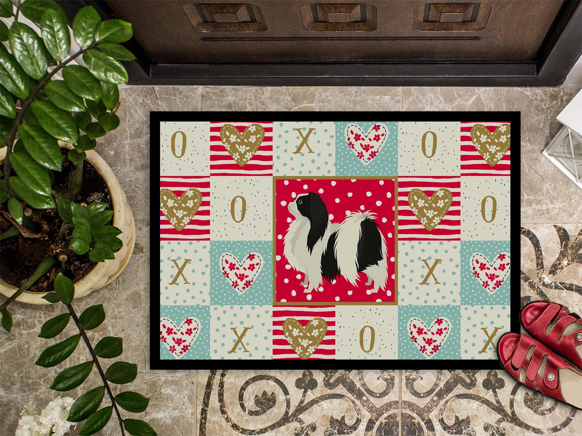 Japanese Chin Love Indoor or Outdoor Mat 24x36 CK5938JMAT by Caroline's Treasures