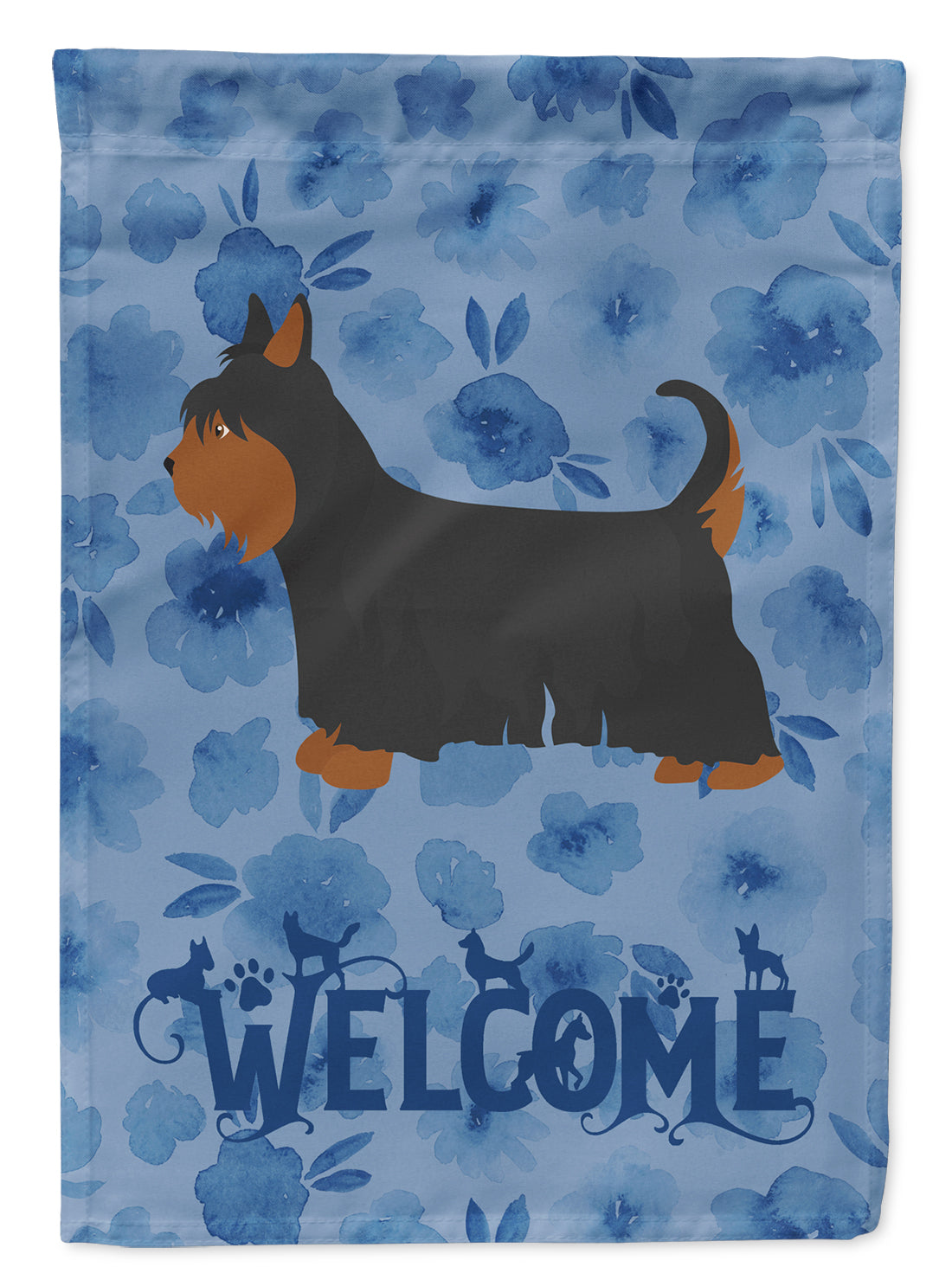 Australian Silky Terrier Welcome Flag Garden Size CK5966GF  the-store.com.