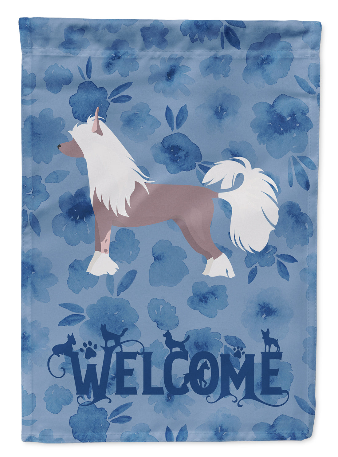 Chinese Crested #2 Welcome Flag Garden Size CK5978GF  the-store.com.