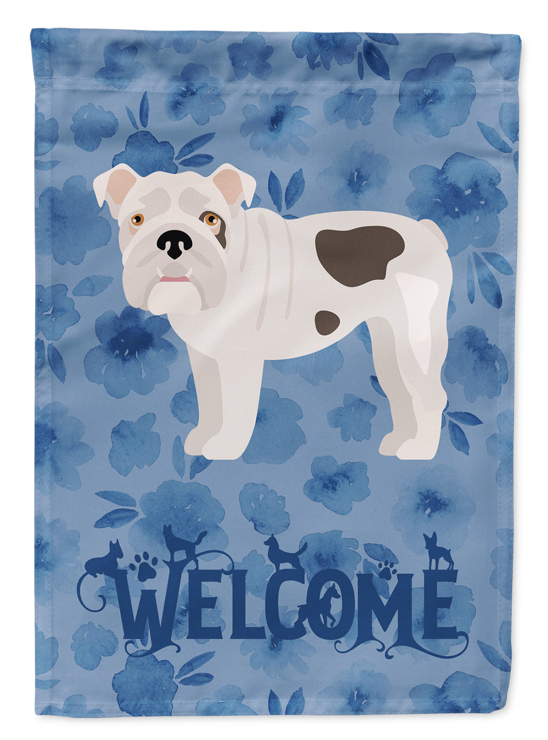 English Bulldog #2 Welcome Flag Garden Size CK5987GF  the-store.com.