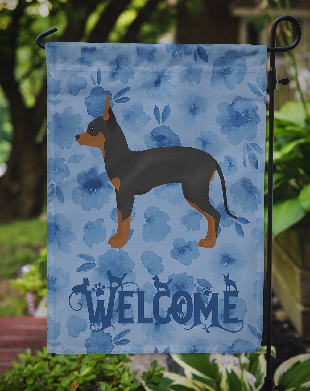English Toy Terrier #1 Welcome Flag Garden Size CK5988GF  the-store.com.