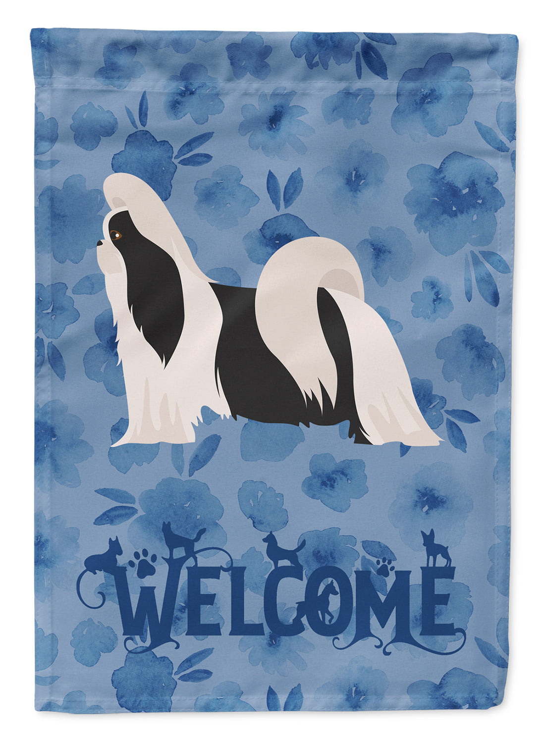 Imperial Shih Tzu Welcome Flag Canvas House Size CK5999CHF  the-store.com.