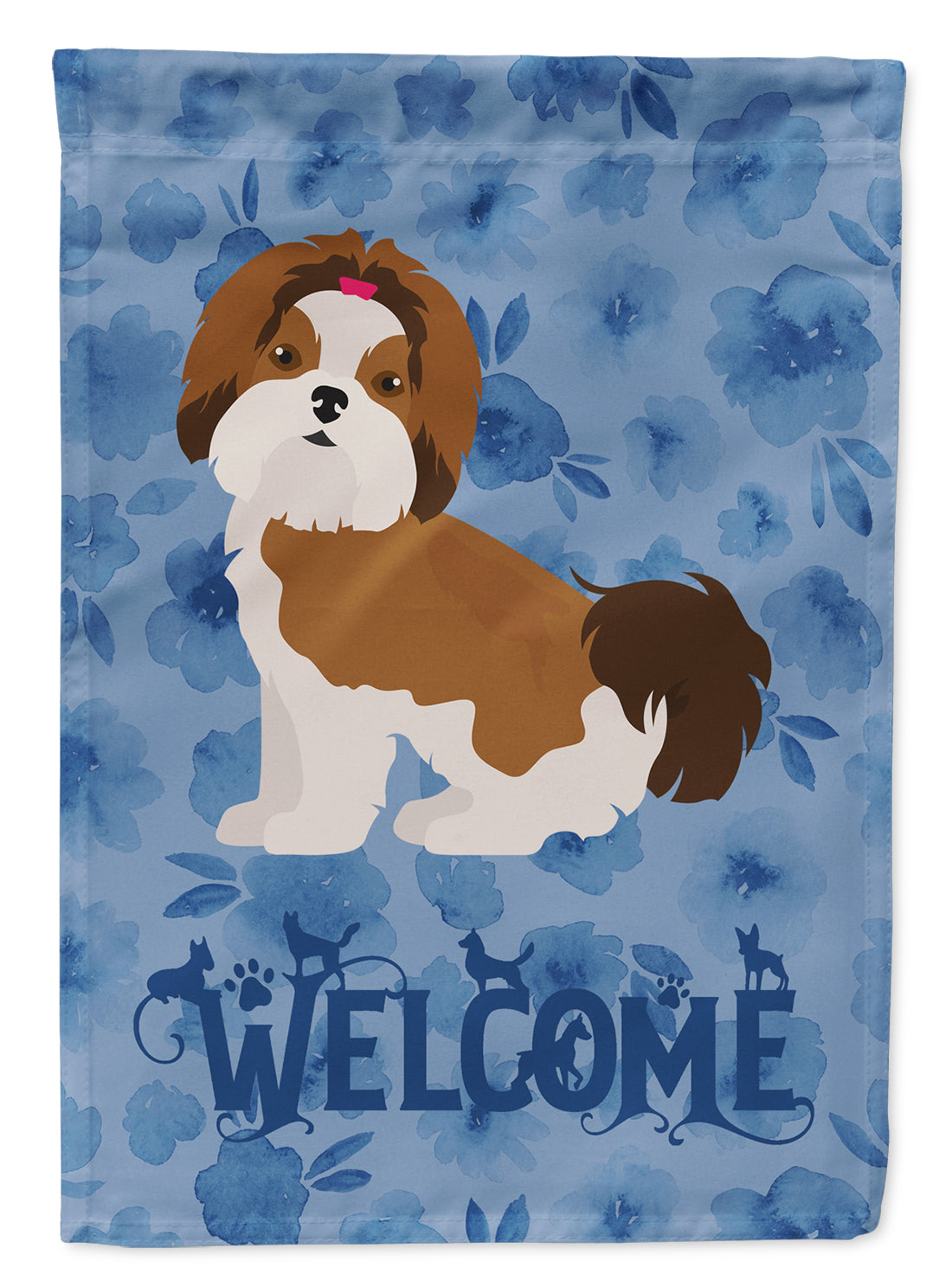 Imperial Shih Tzu Puppy Cut Welcome Flag Garden Size CK6000GF  the-store.com.