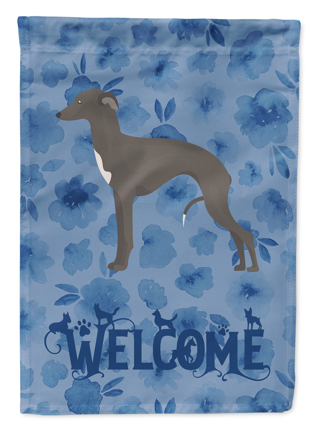 Italian Greyhound #1 Welcome Flag Canvas House Size CK6001CHF  the-store.com.