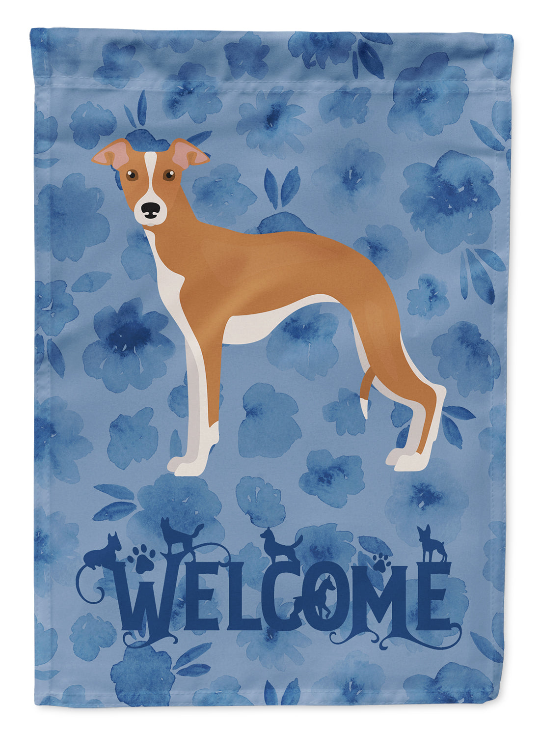 Italian Greyhound #2 Welcome Flag Canvas House Size CK6002CHF  the-store.com.