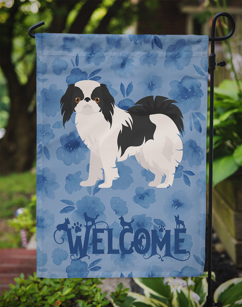 Japanese Chin #2 Welcome Flag Garden Size CK6005GF  the-store.com.