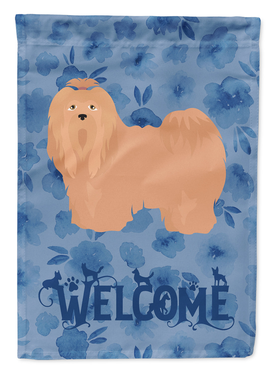 Lhasa Apso #1 Welcome Flag Canvas House Size CK6012CHF  the-store.com.