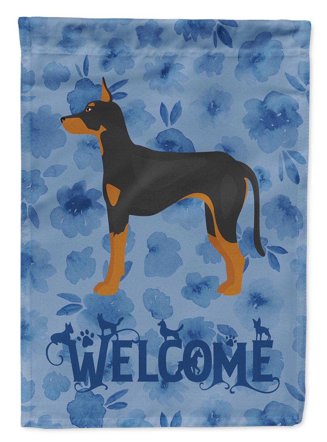 Manchester Terrier Welcome Flag Canvas House Size CK6018CHF  the-store.com.