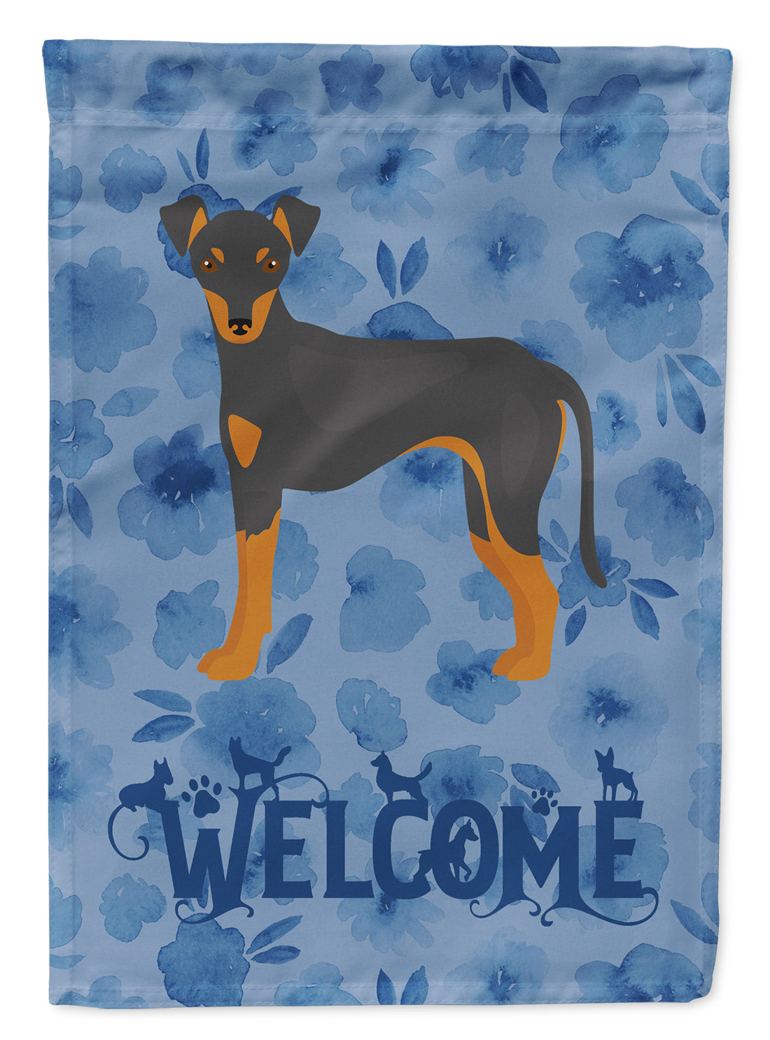 Manchester Terrier #2 Welcome Flag Canvas House Size CK6019CHF  the-store.com.