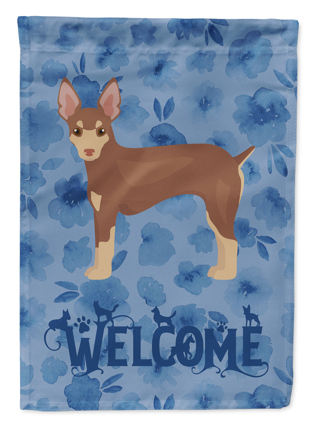 Miniature Fox Terrier Welcome Flag Canvas House Size CK6022CHF  the-store.com.