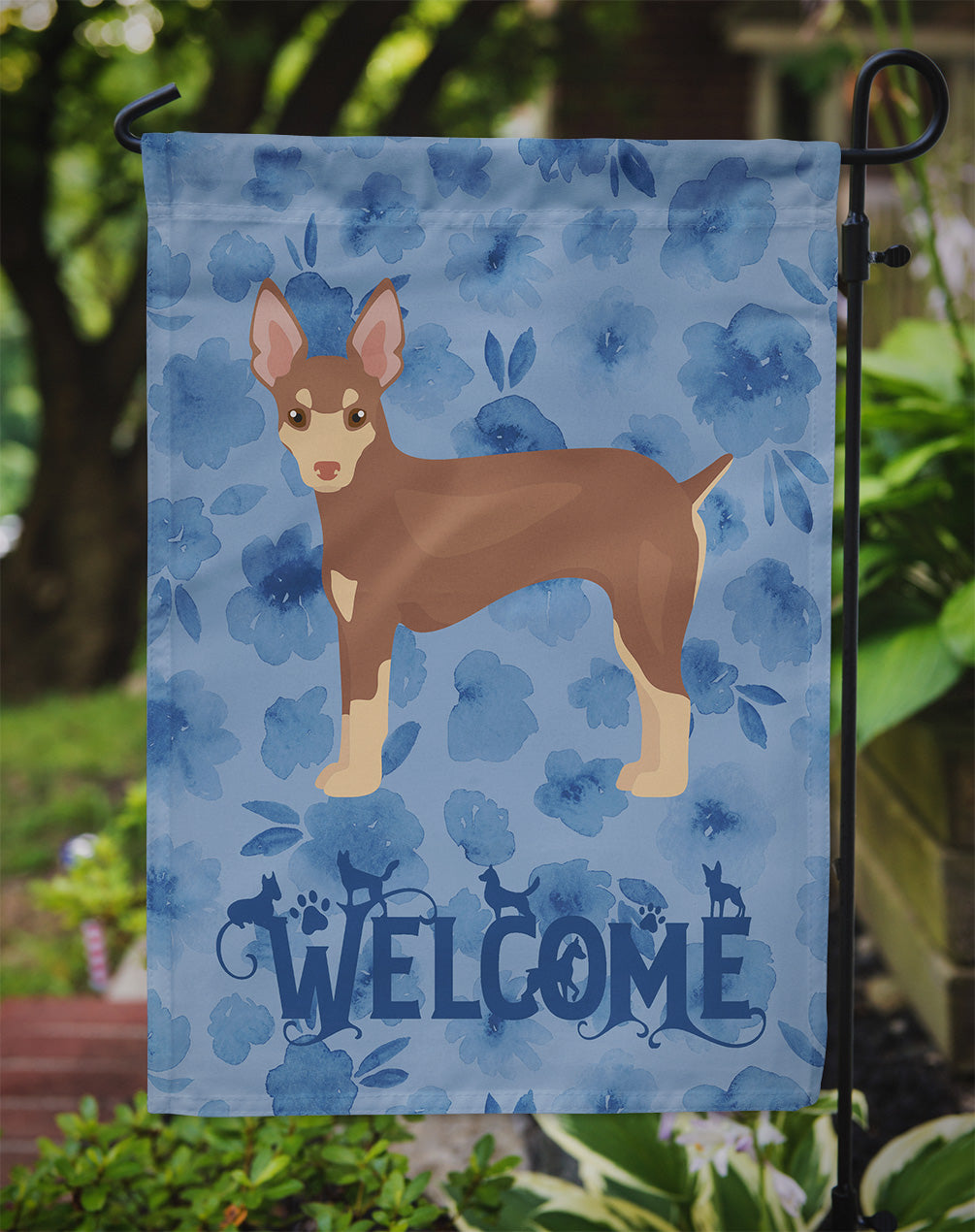 Miniature Fox Terrier Welcome Flag Garden Size CK6022GF  the-store.com.