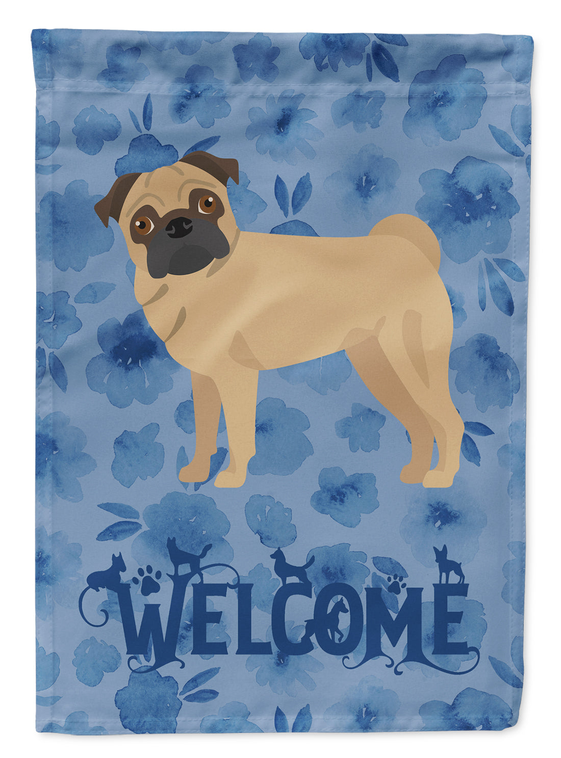 Pug Welcome Flag Garden Size CK6042GF  the-store.com.