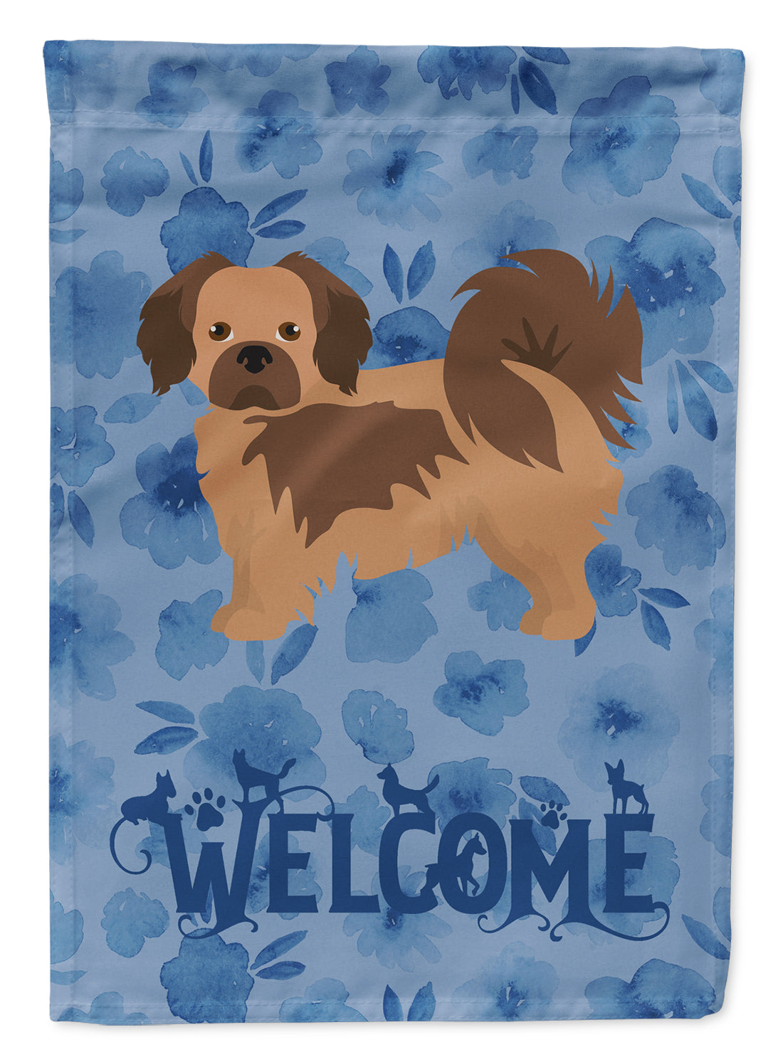 Tibetan Spaniel Welcome Flag Garden Size CK6053GF  the-store.com.