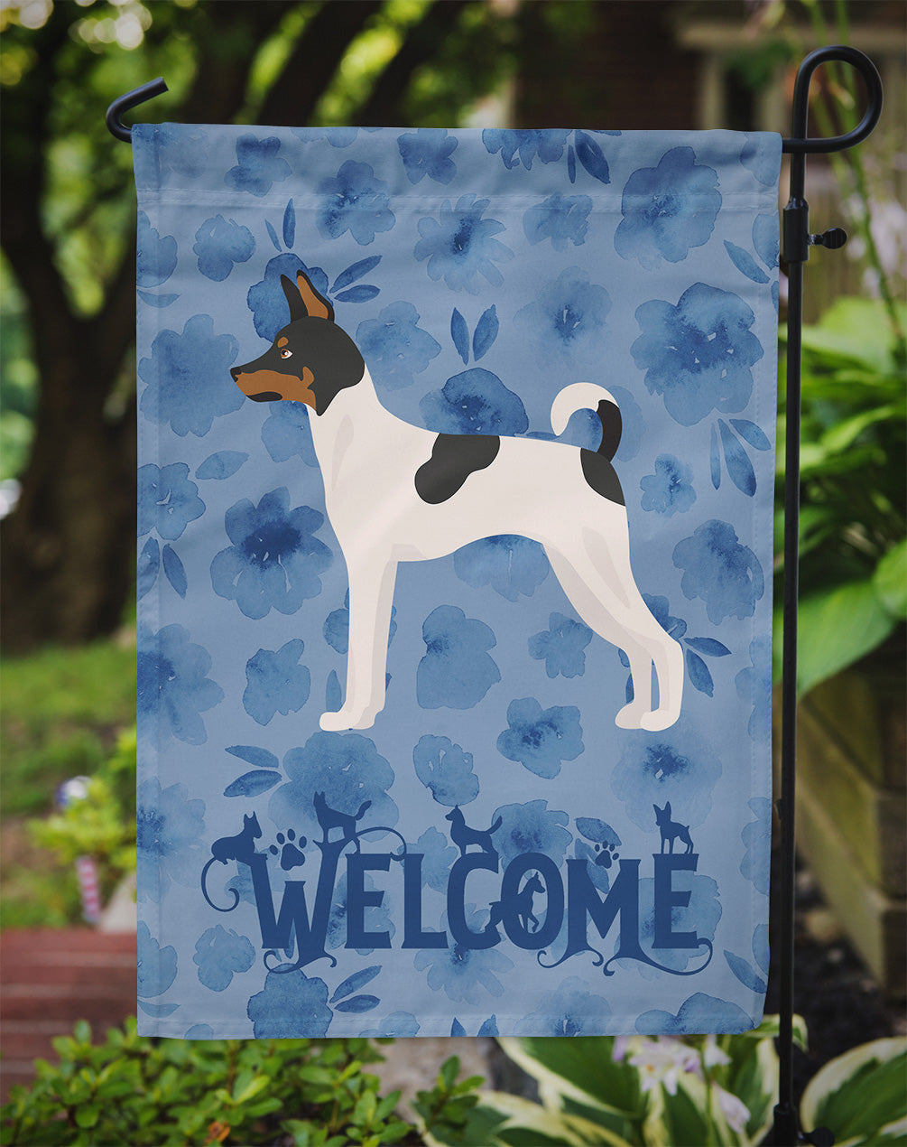 Toy Fox Terrier Welcome Flag Garden Size CK6055GF  the-store.com.