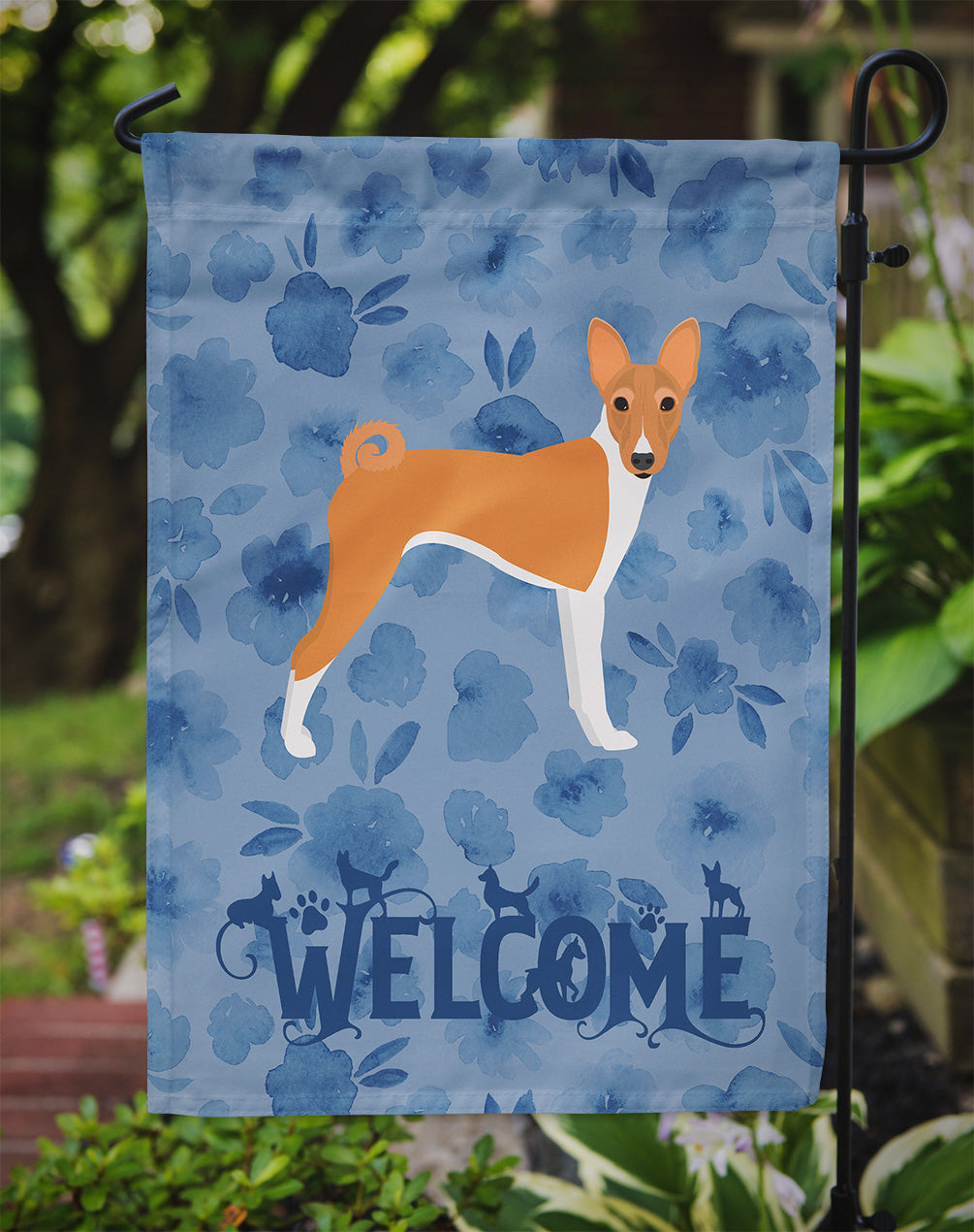 Basenji Welcome Flag Garden Size CK6059GF  the-store.com.