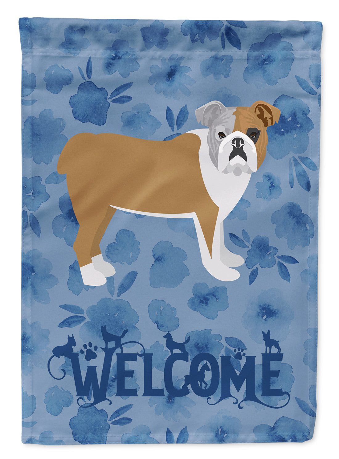 English Bulldog Welcome Flag Garden Size CK6066GF  the-store.com.