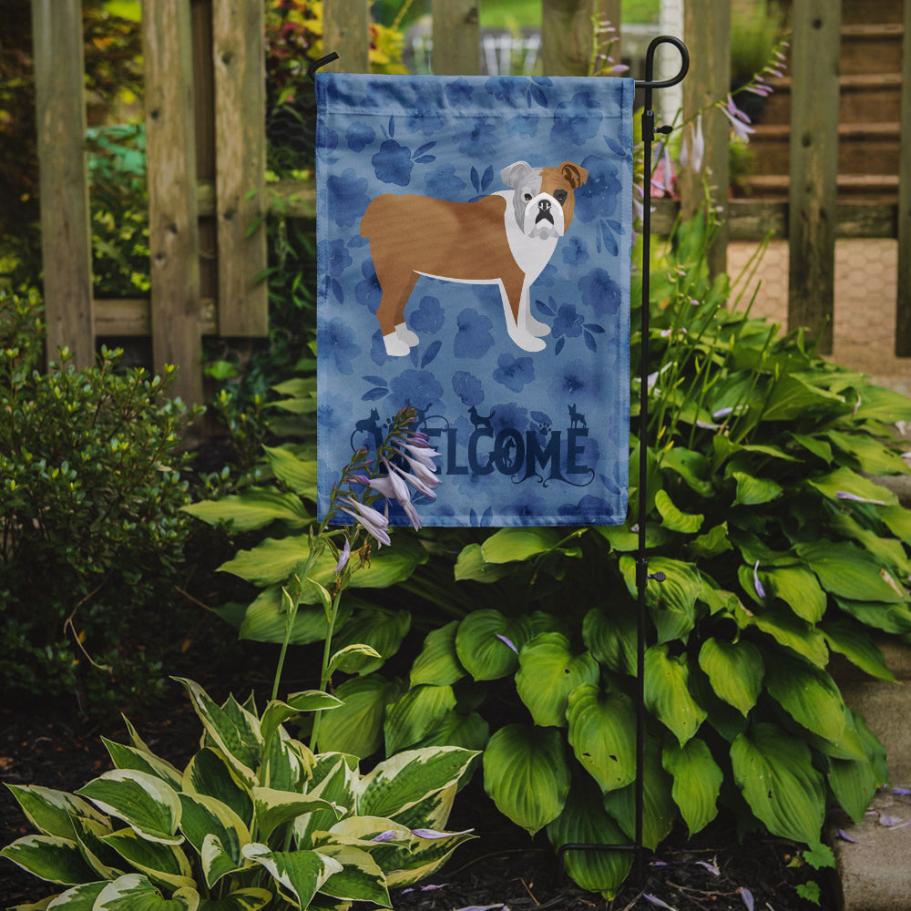 English Bulldog Welcome Flag Garden Size CK6066GF  the-store.com.