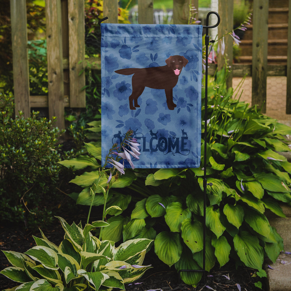 Chocolate Labrador Retriever Welcome Flag Garden Size CK6072GF  the-store.com.