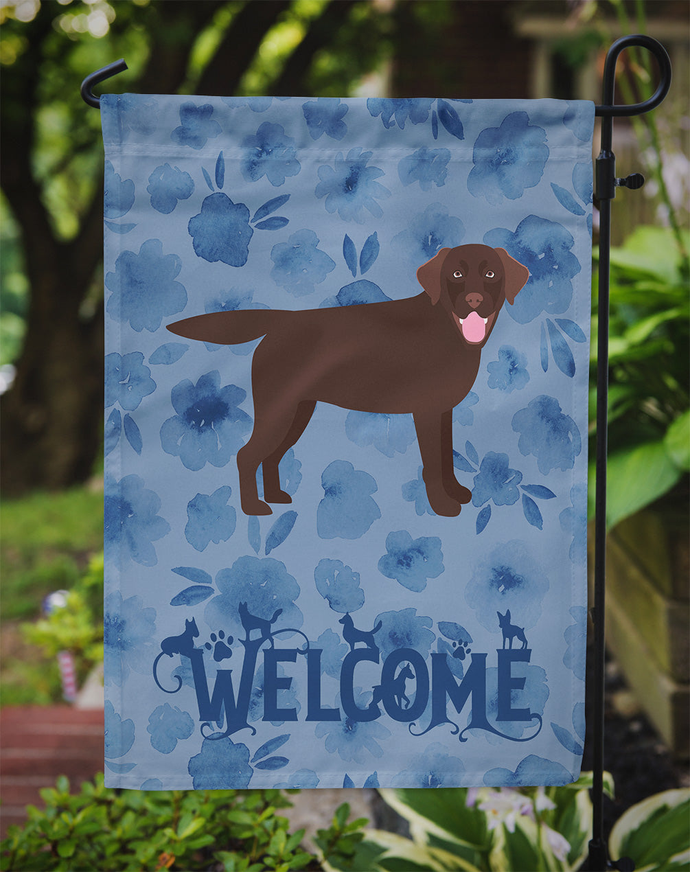 Chocolate Labrador Retriever Welcome Flag Garden Size CK6072GF  the-store.com.