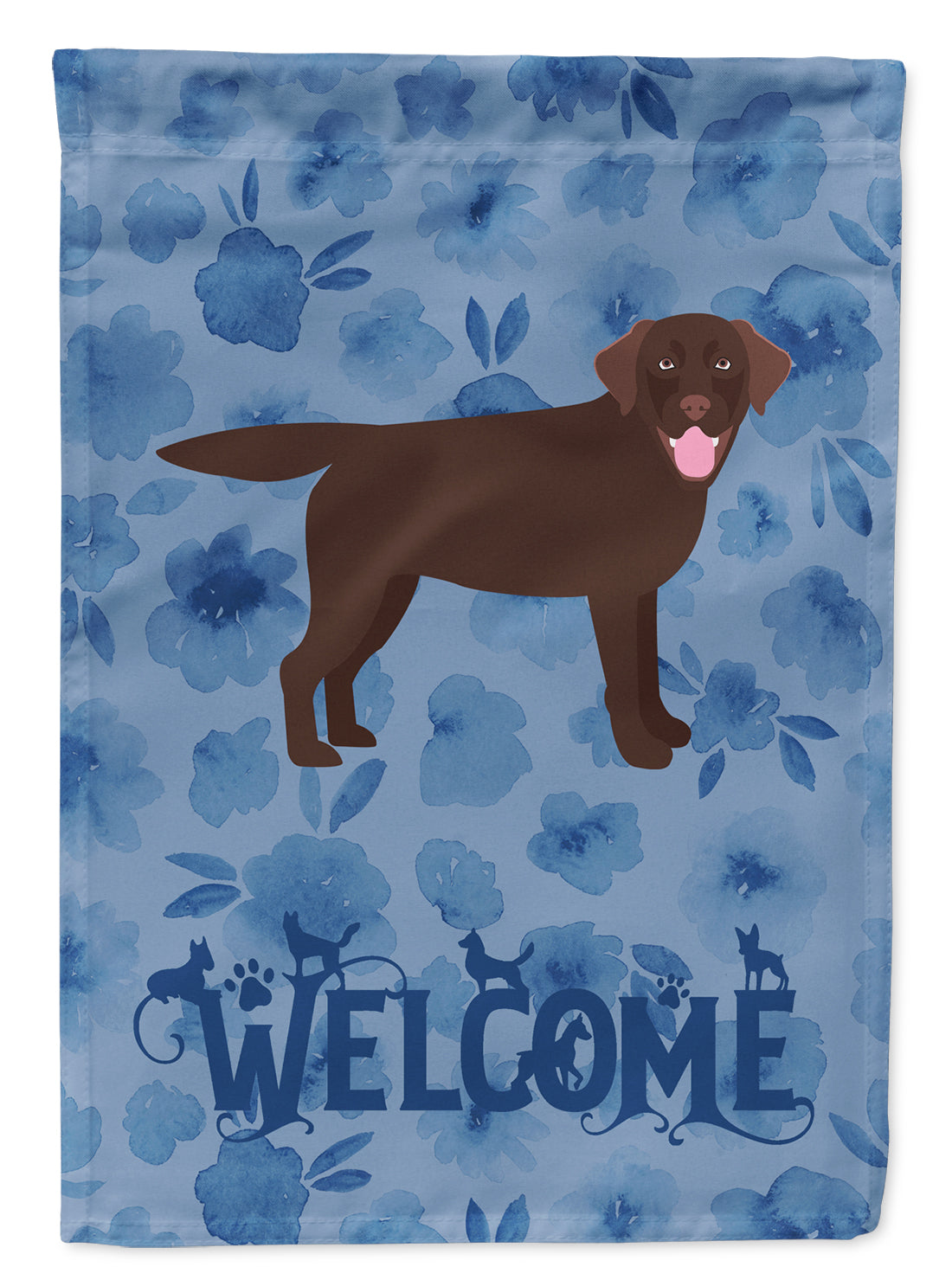 Chocolate Labrador Retriever Welcome Flag Garden Size CK6072GF  the-store.com.