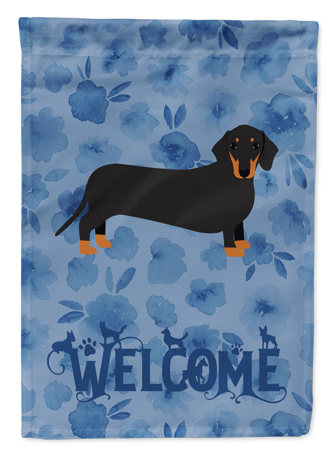 Black and Tan Dachshund Welcome Flag Garden Size CK6075GF  the-store.com.