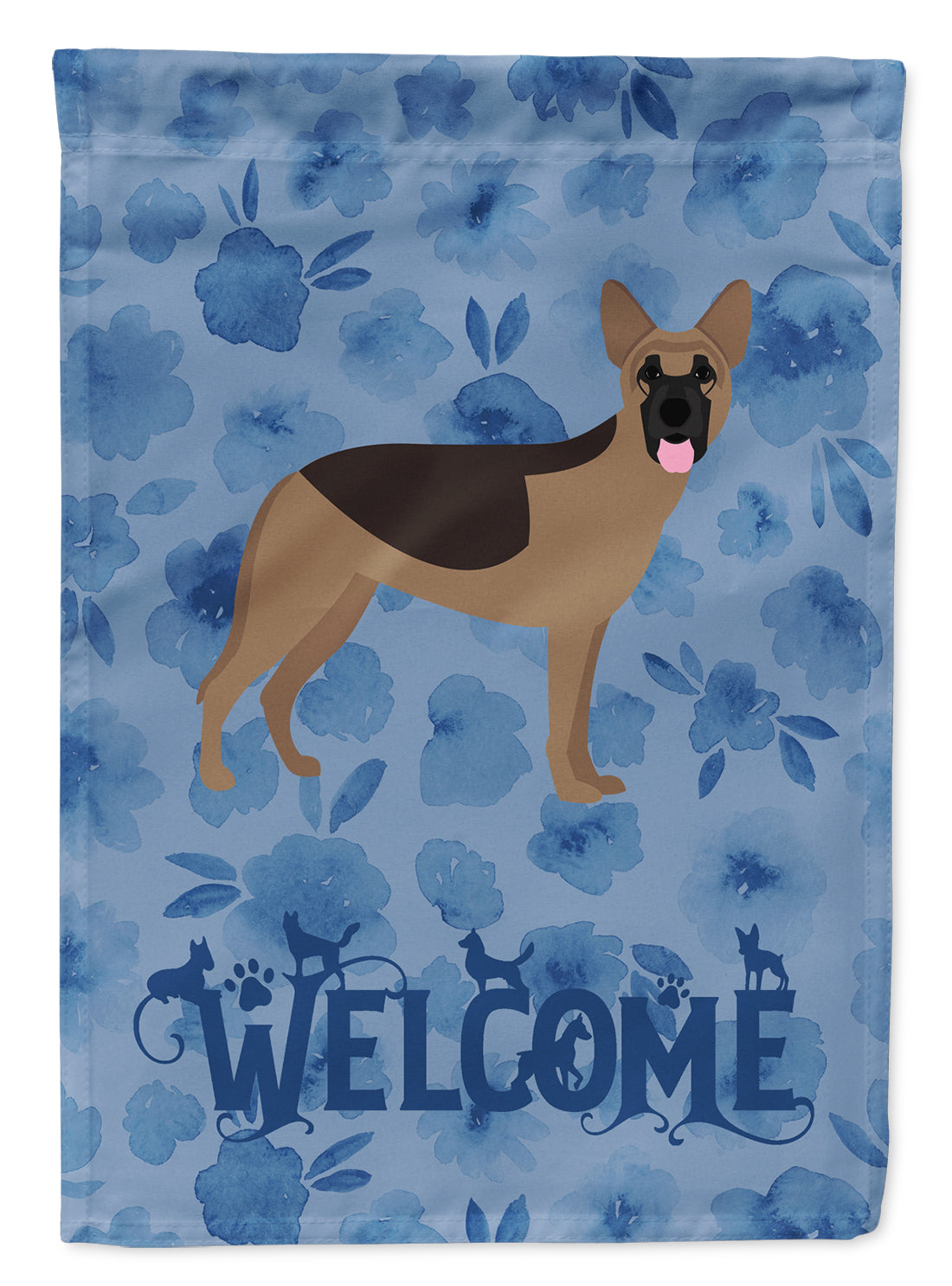 German Shepherd Welcome Flag Canvas House Size CK6080CHF  the-store.com.