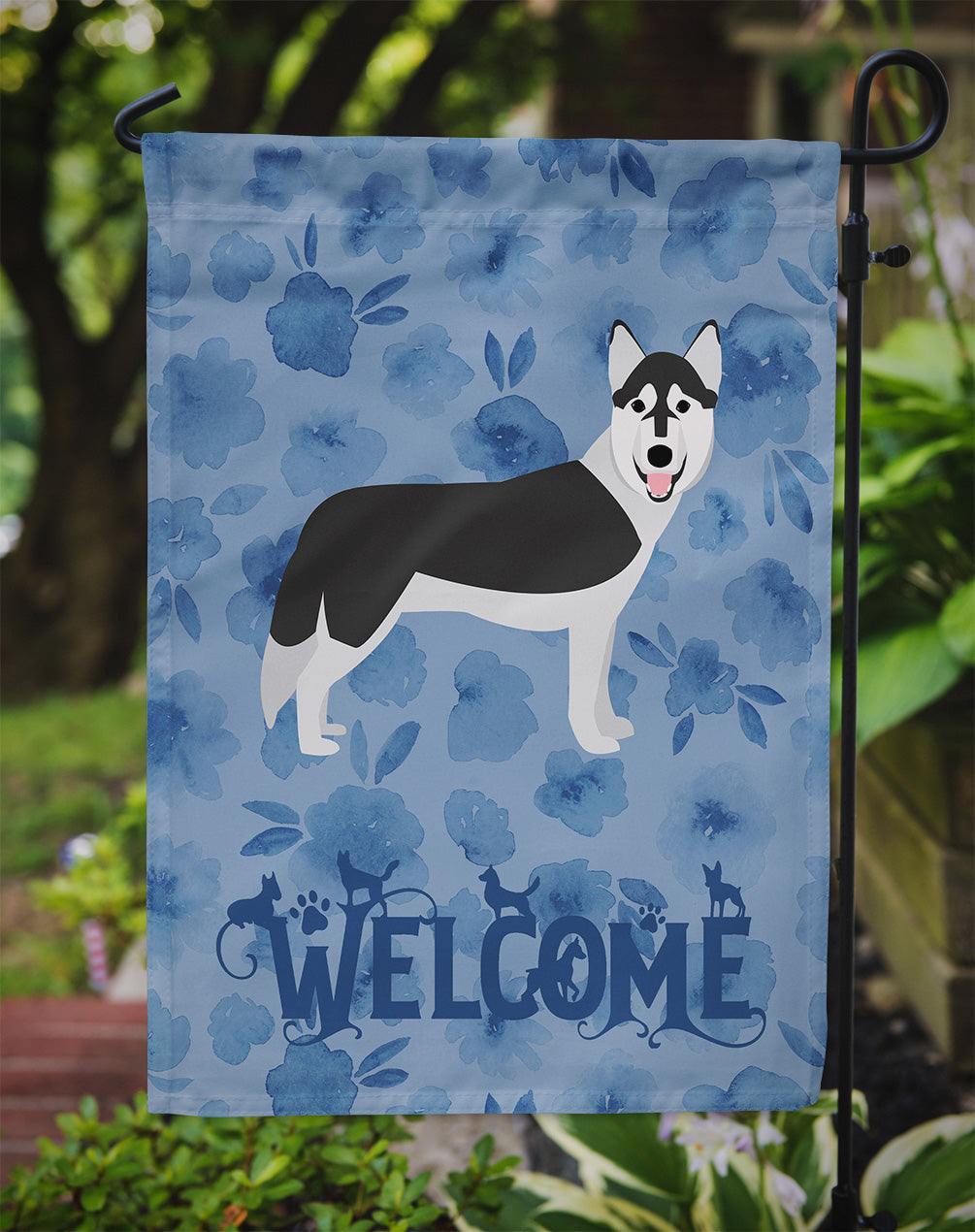 Siberian Husky Welcome Flag Garden Size CK6084GF  the-store.com.