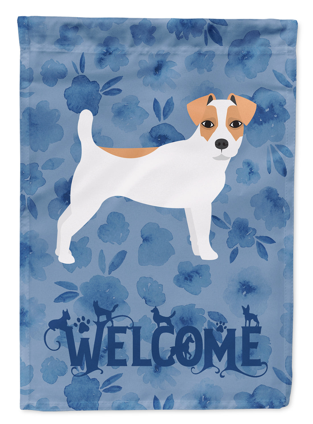 Jack Russell Terrier Welcome Flag Canvas House Size CK6086CHF  the-store.com.