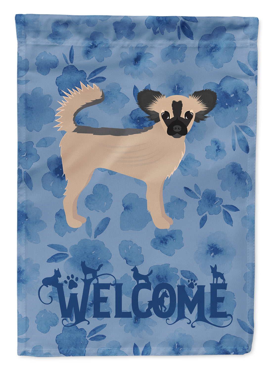 Longhair Chihuahua Welcome Flag Canvas House Size CK6088CHF  the-store.com.