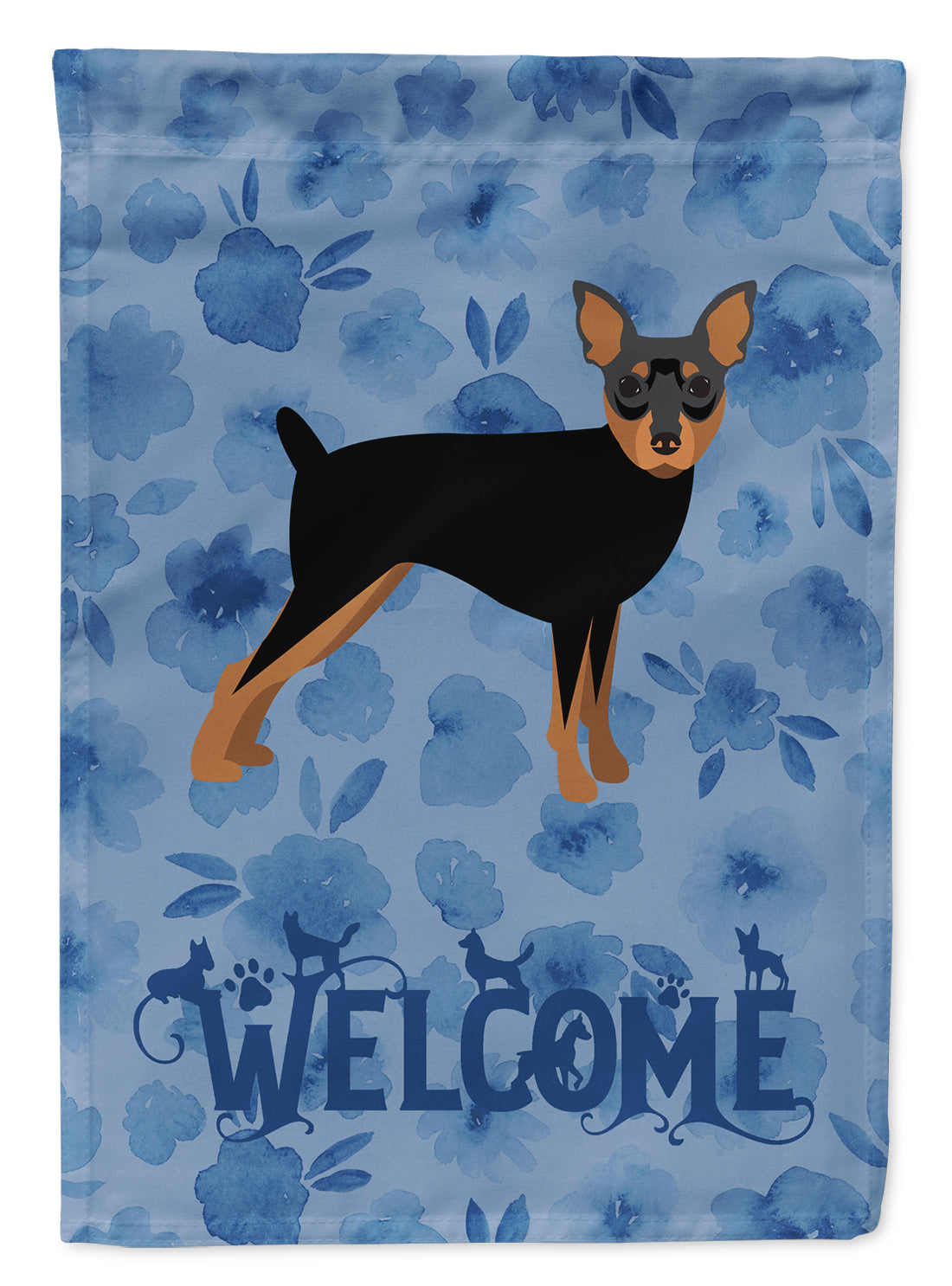 Miniature Pinscher Welcome Flag Garden Size CK6091GF  the-store.com.