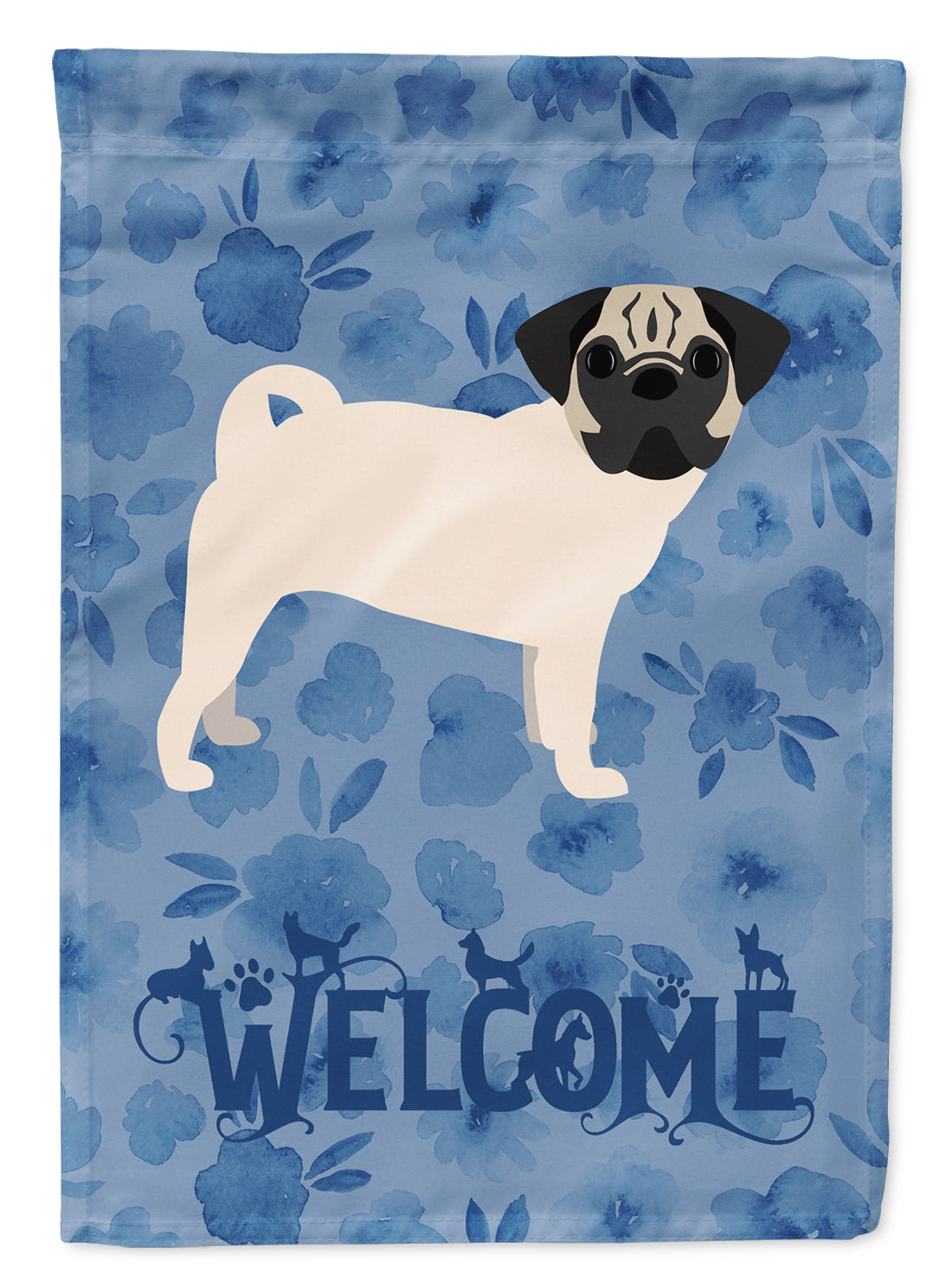 Pug #1 Welcome Flag Canvas House Size CK6096CHF  the-store.com.