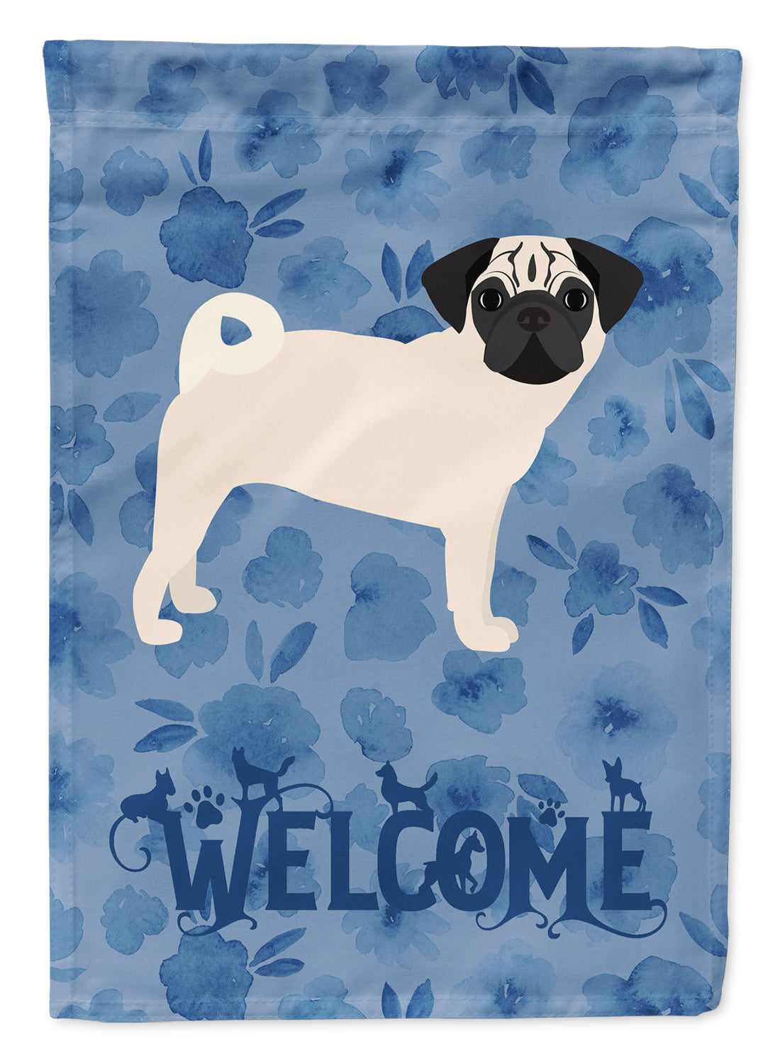 Pug #2 Welcome Flag Garden Size CK6097GF  the-store.com.